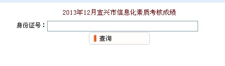 2013年12月无锡宜兴市信息化素质考核成绩查询