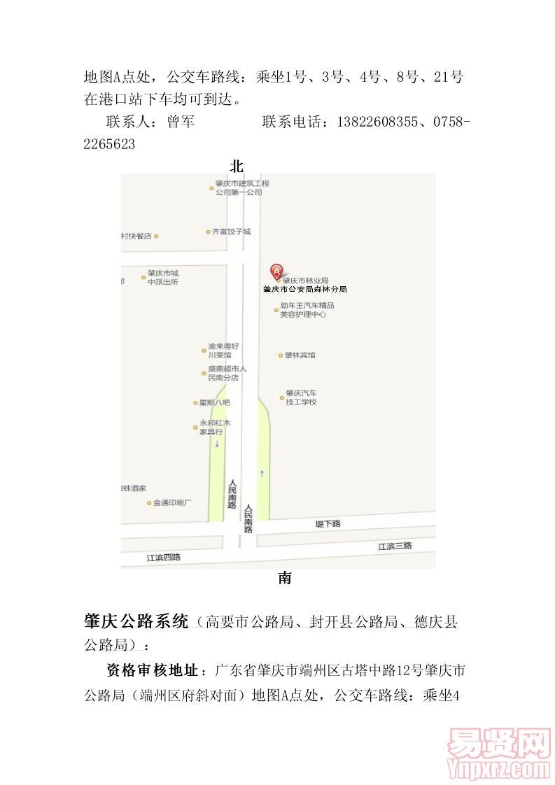 资格审核及地址一览表