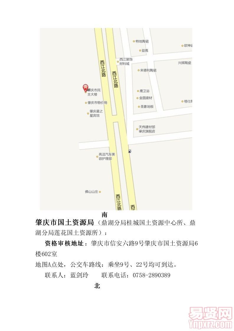 资格审核及地址一览表