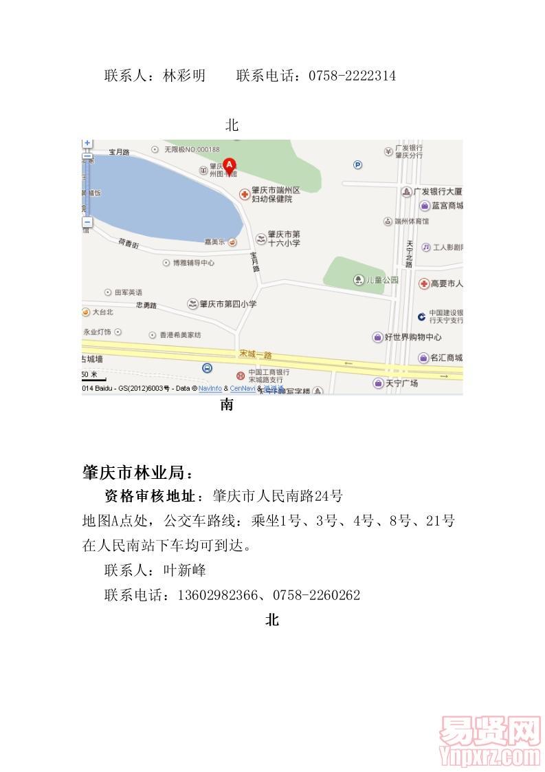 资格审核及地址一览表