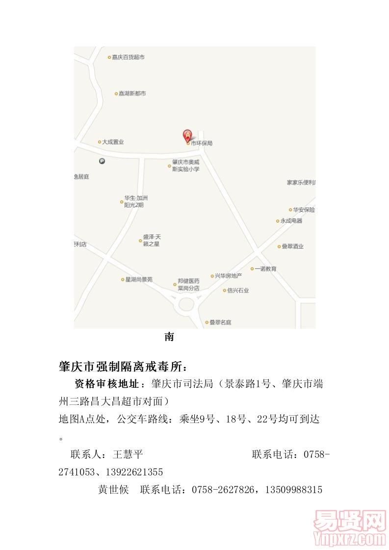 资格审核及地址一览表