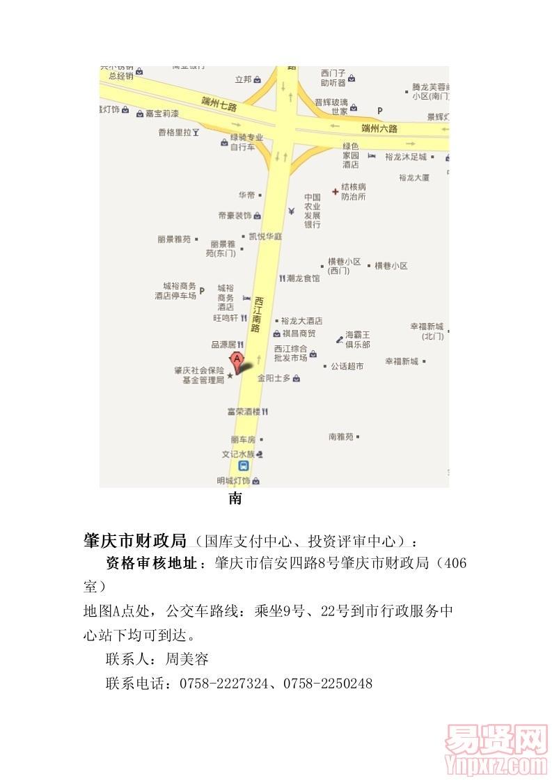 资格审核及地址一览表