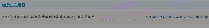 2016年新乡市发展和改革委员会遴选公务员缴费入口